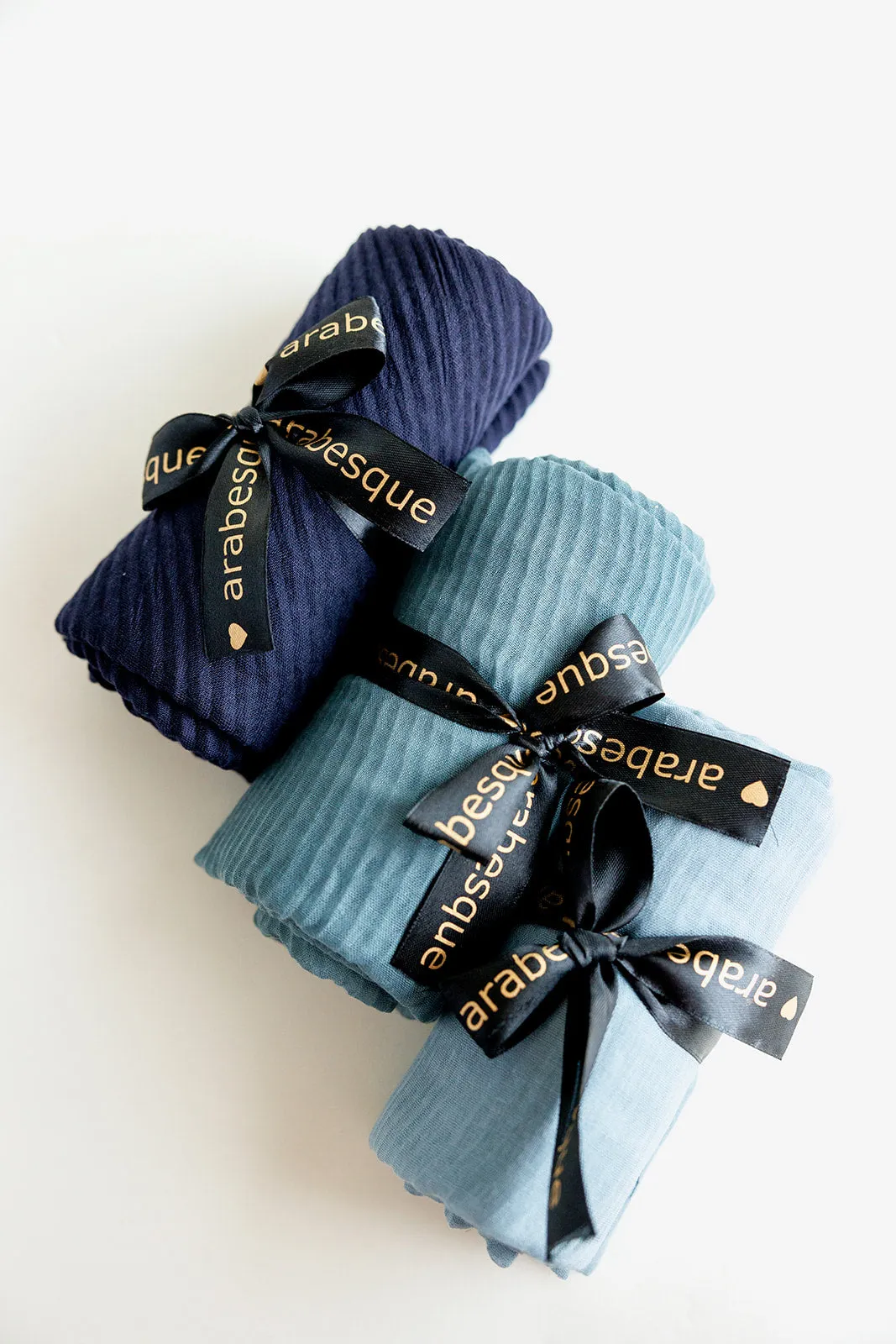 Premium Viscose Pleated Hijab Gift Set (2c) - Blues