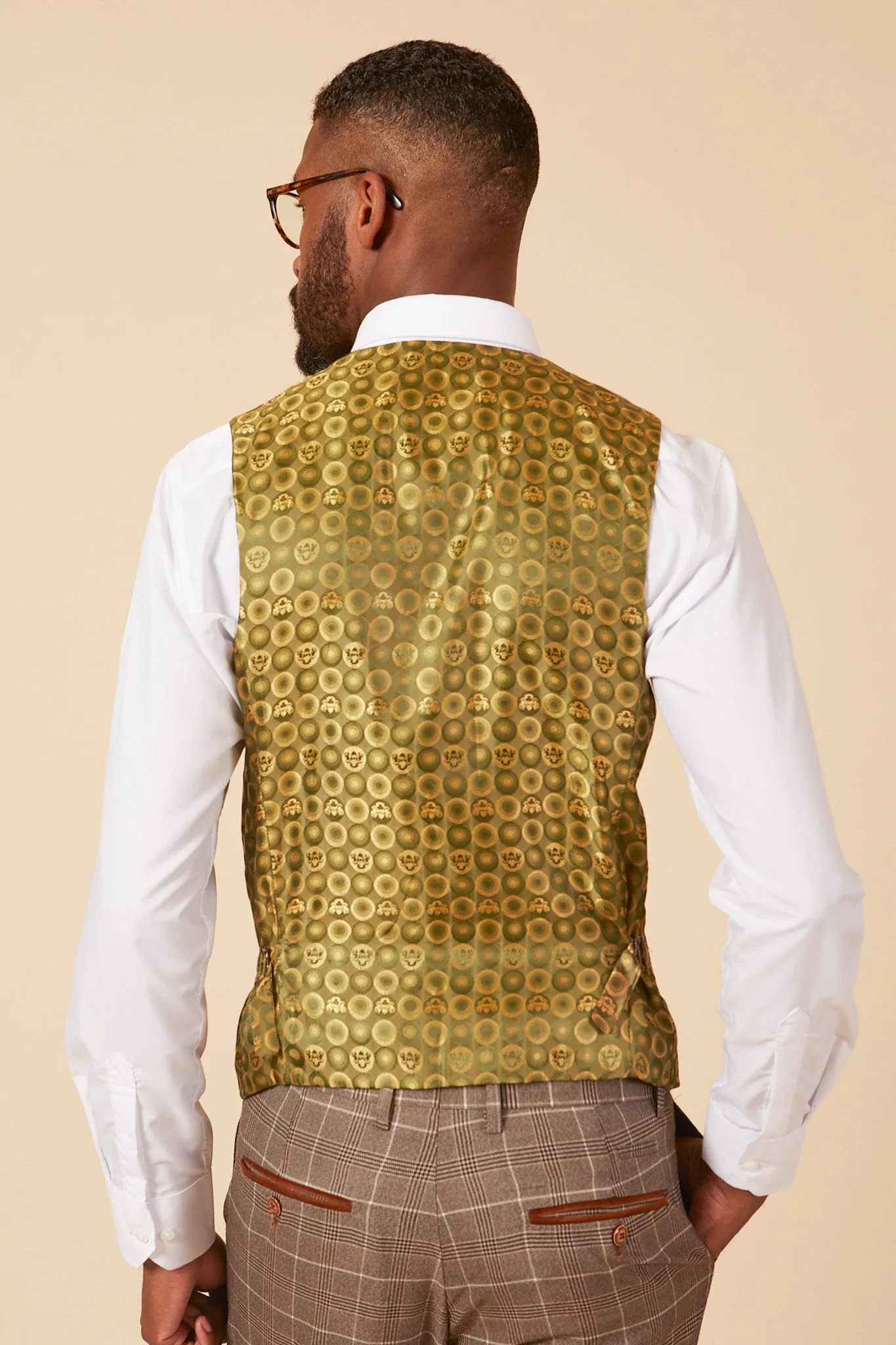 RAY - Tan Check Waistcoat