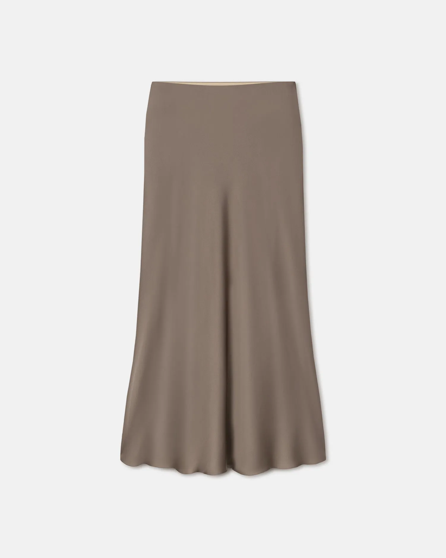 Razi - Slip Satin Midi Skirt - Clay