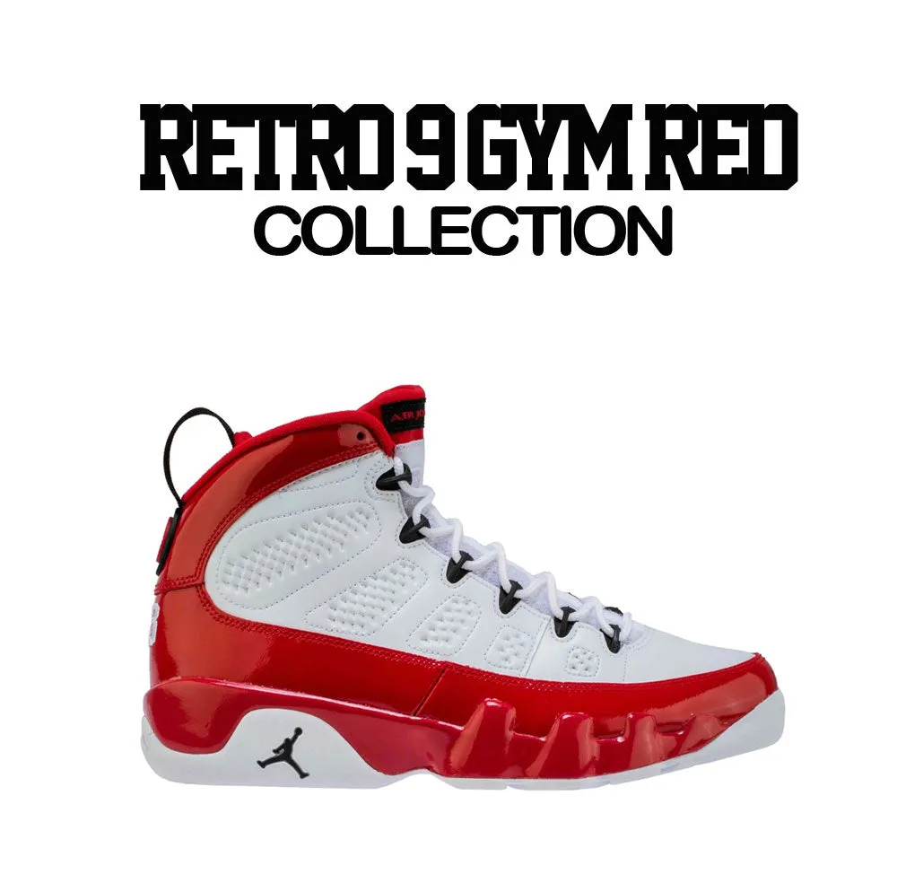 Retro 9 Gym Red Shirt - Illustrated - White