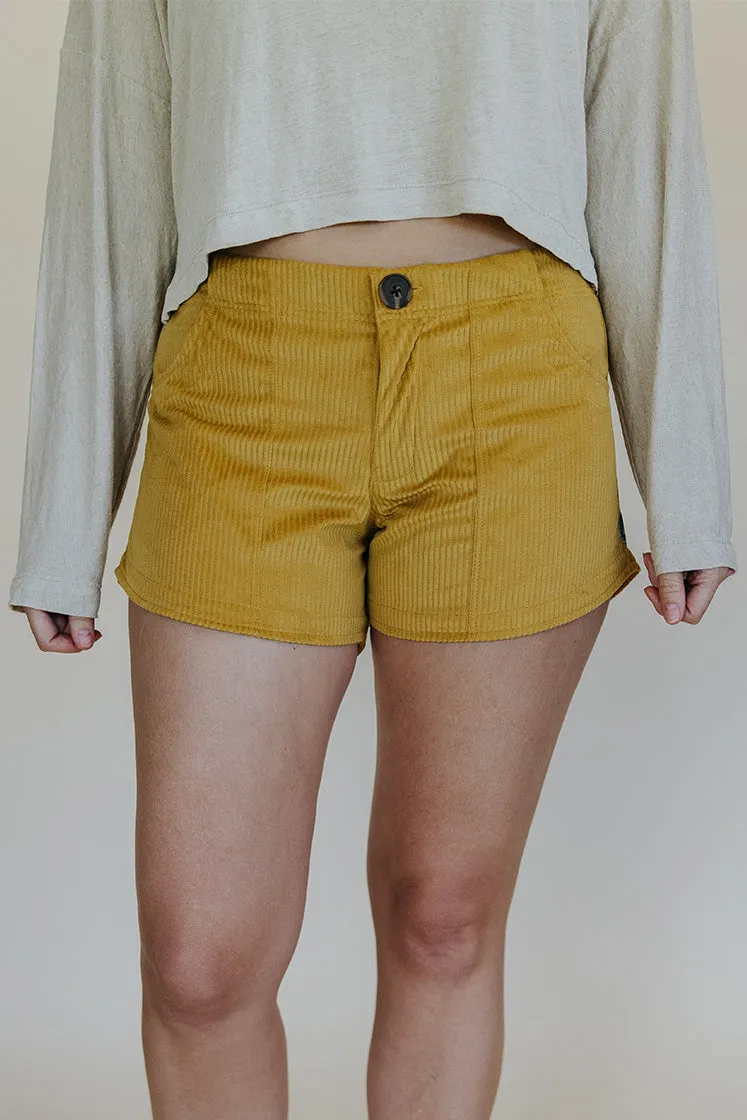 Retro Pocket Shorts - Marigold Corduroy