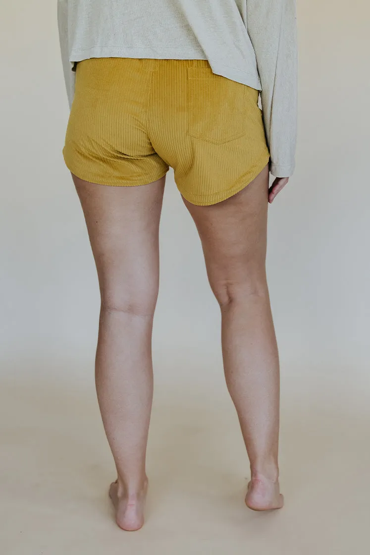 Retro Pocket Shorts - Marigold Corduroy