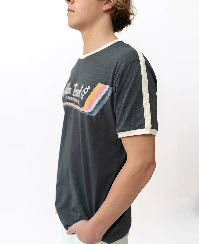 Retro Ringer Tee | Wash Black