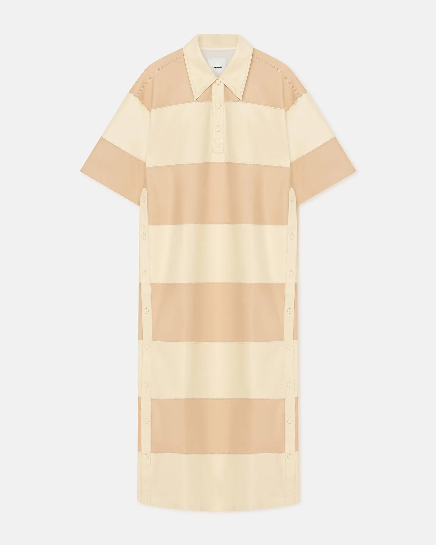 Robbie - Alt-Leather Maxi Dress - Eggshell/Vanilla