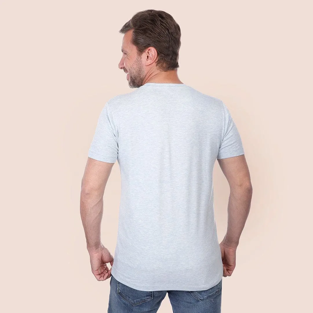 ROUND NECK PRINTED T-SHIRT - SKY BLUE