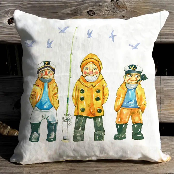 Salty Fishermen Indoor Pillow