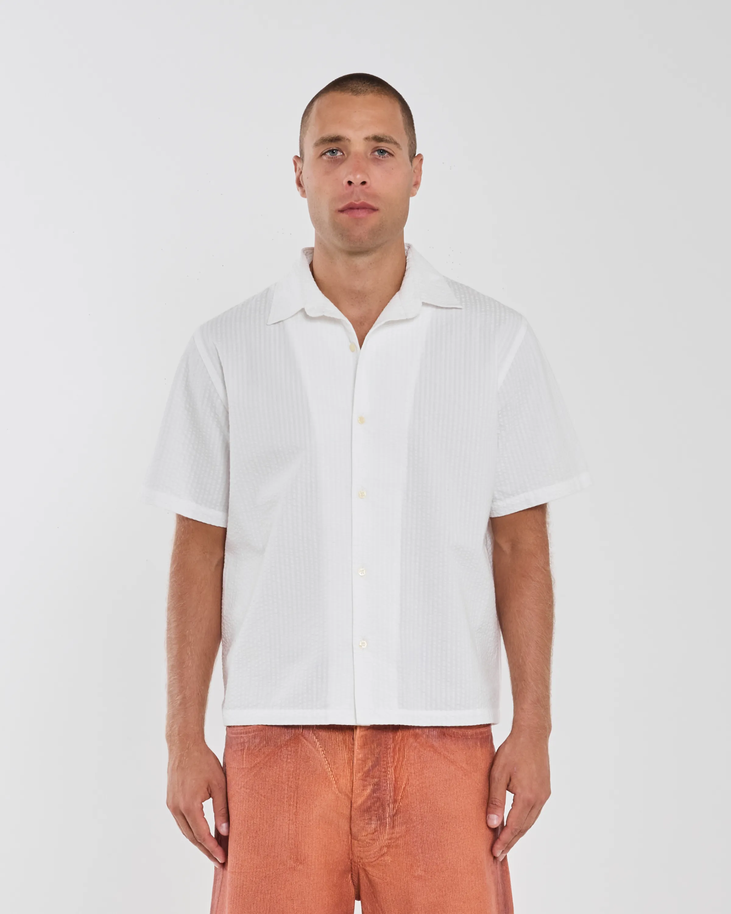 Seersucker Short Sleeve Oxford Shirt