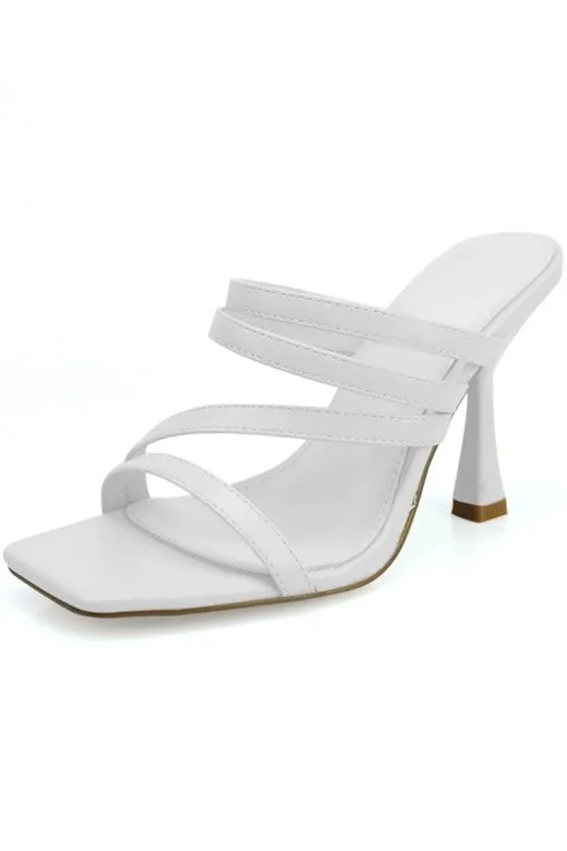 Serene Slip on Heels- White