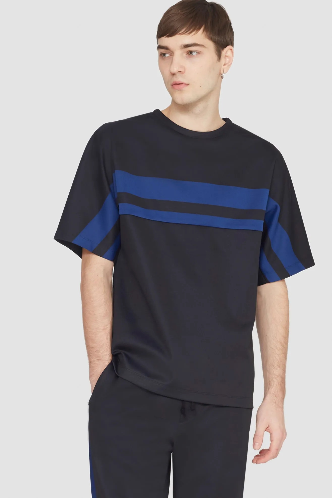 Short Sleeve Stripe Ponte T-Shirt