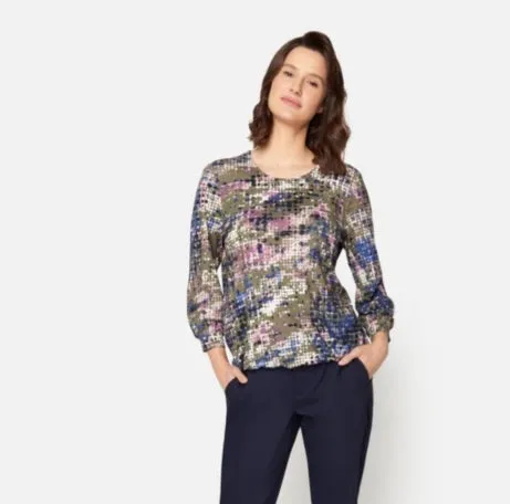 Signature abstract pattern print tops