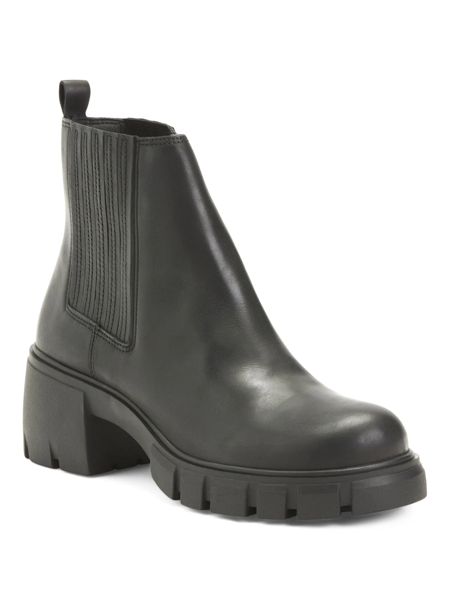 Steve Madden Rankel Made In Brazil Leather Lug Boots - Black