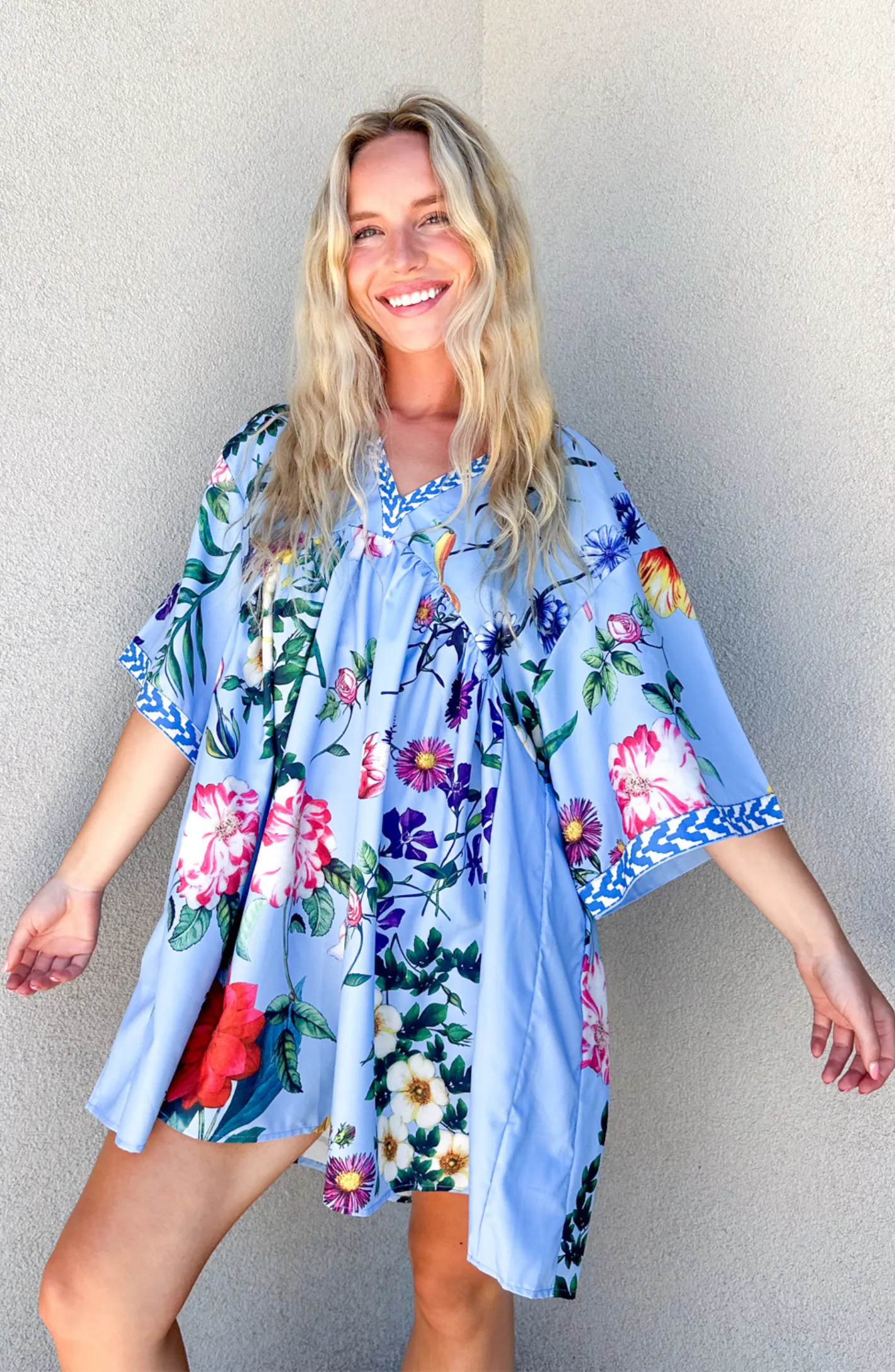 Sweet by Nature Light Blue Floral Dress