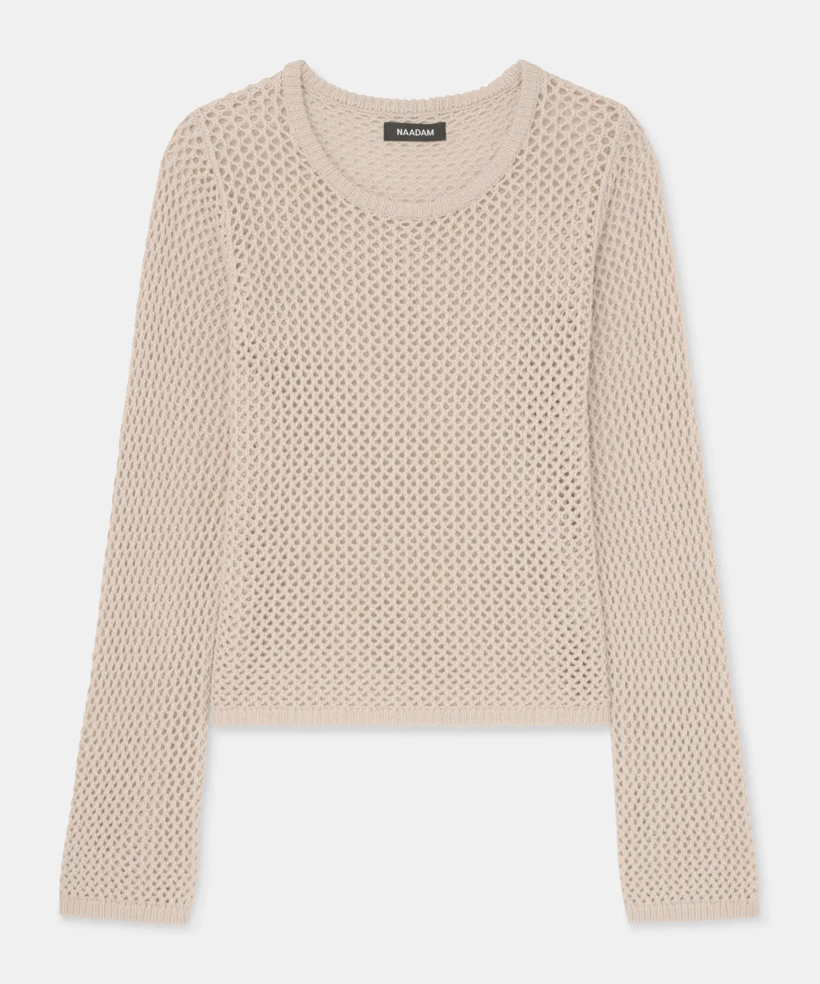 Textured Crochet Crewneck Sweater