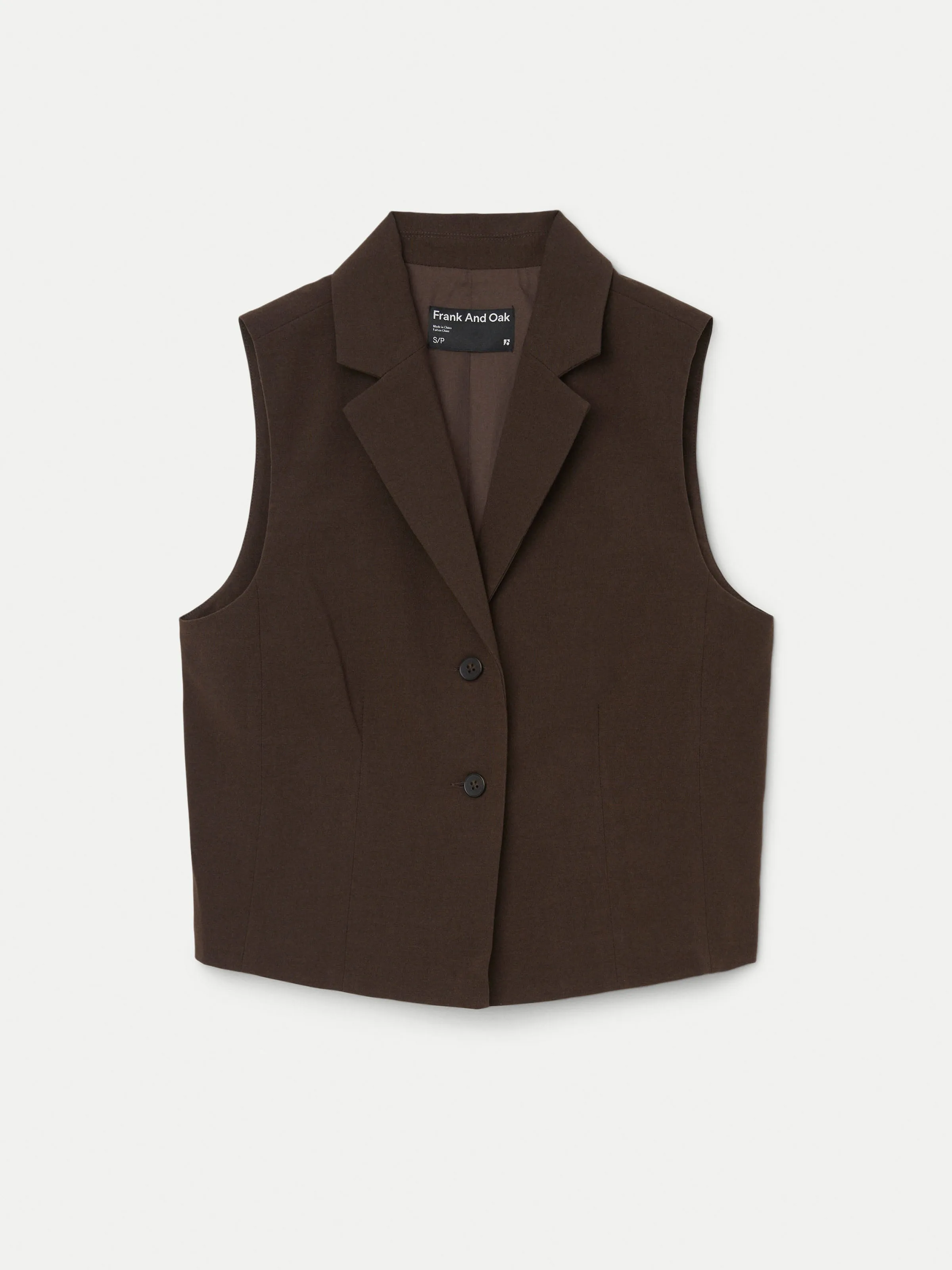 The Single Breasted Fitted Vest in Dark Chocolate