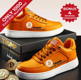 Trump Crypto President Low Tops - Bitcoin Orange