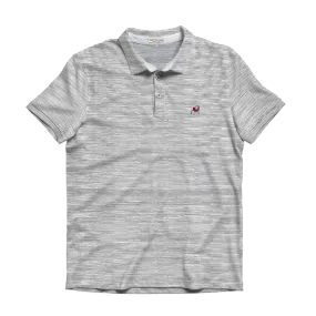 UGA Standing Dawg Charcoal & White Heathered Azalea Stripe Polo