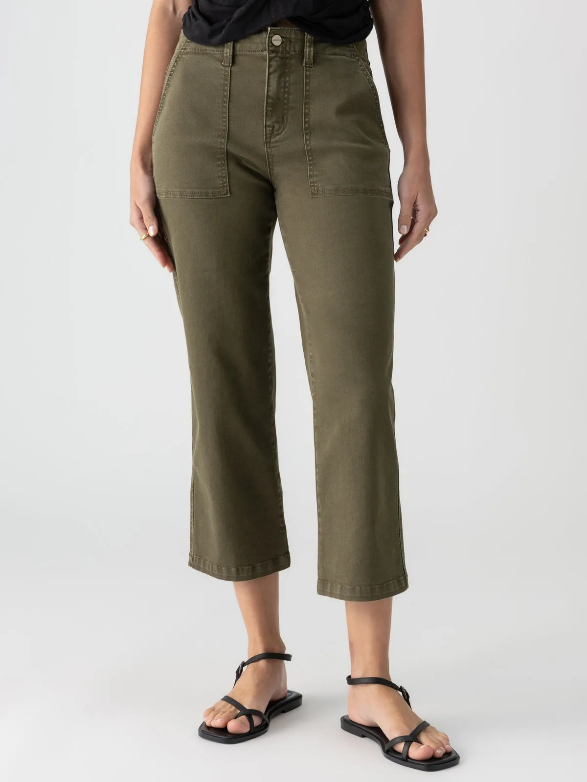 Vacation Crop High Rise Pant Burnt Olive