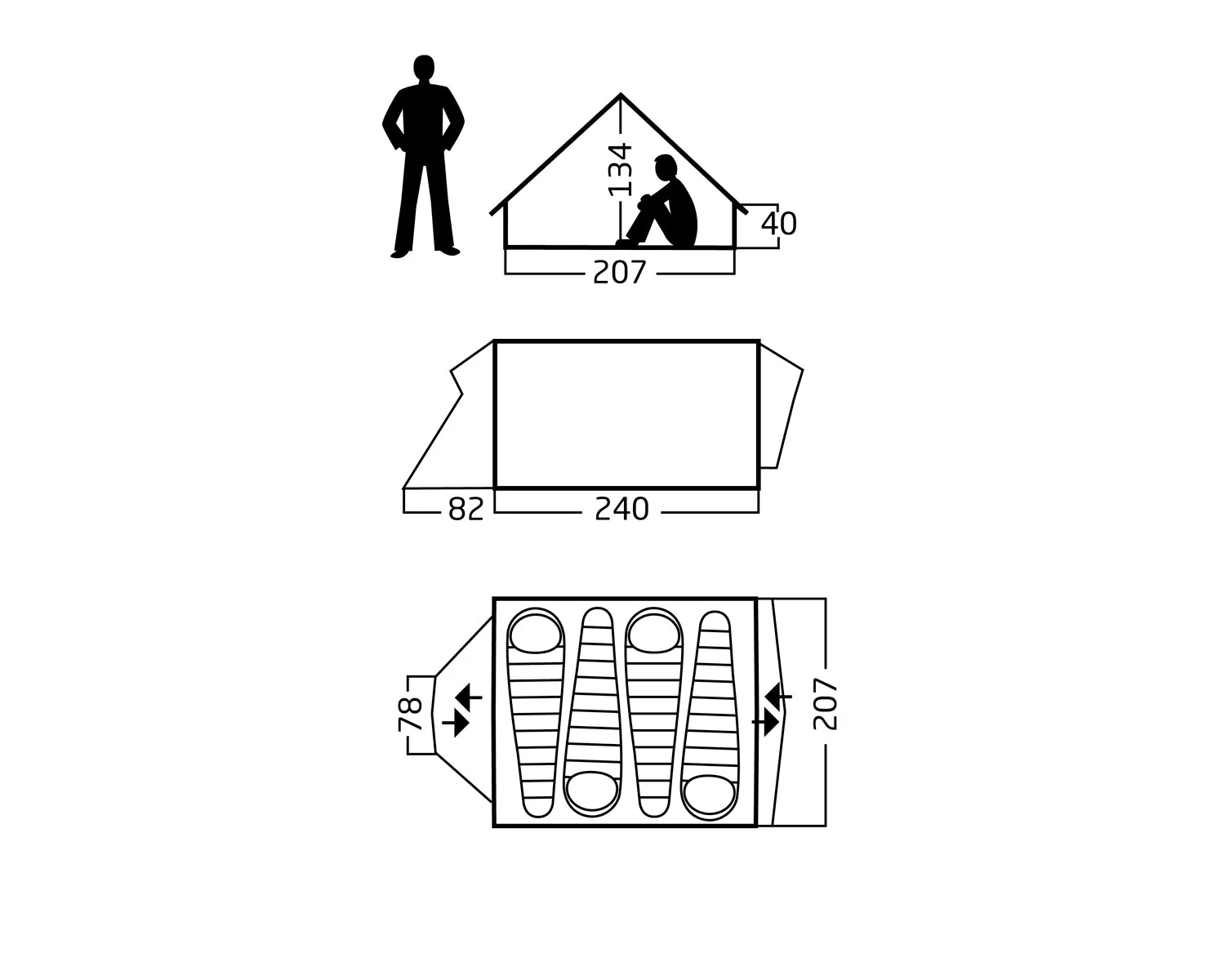 Vimur 4.8 m² glamping tent - 4 person - Natural