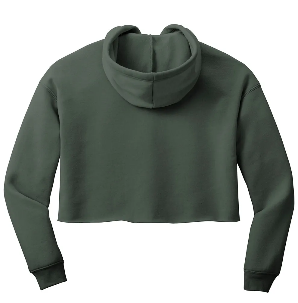 WARNING! Explicit Content Womens Crop Top Hoodie - Green