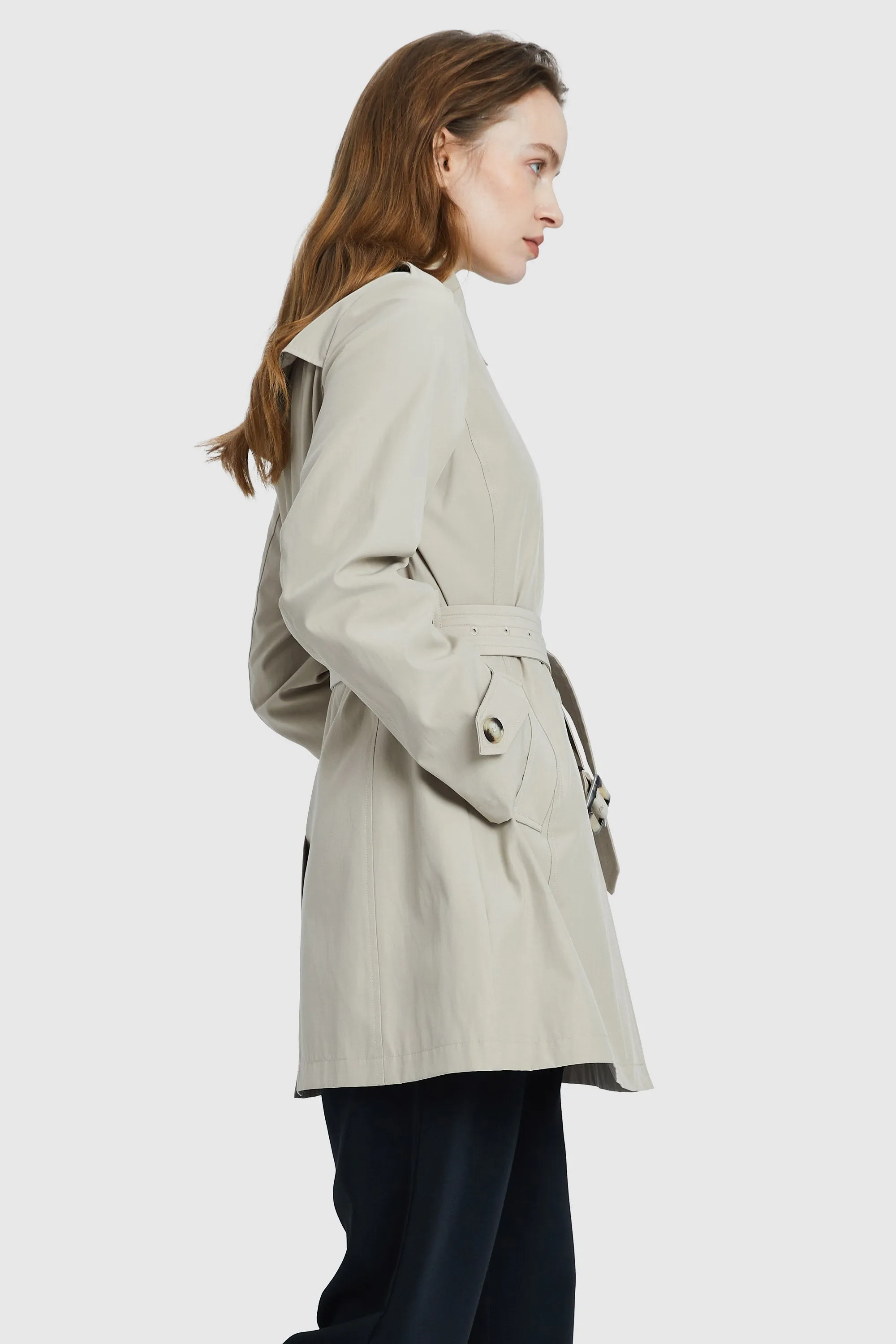 Windproof Classic Slim Belted Trench Coat