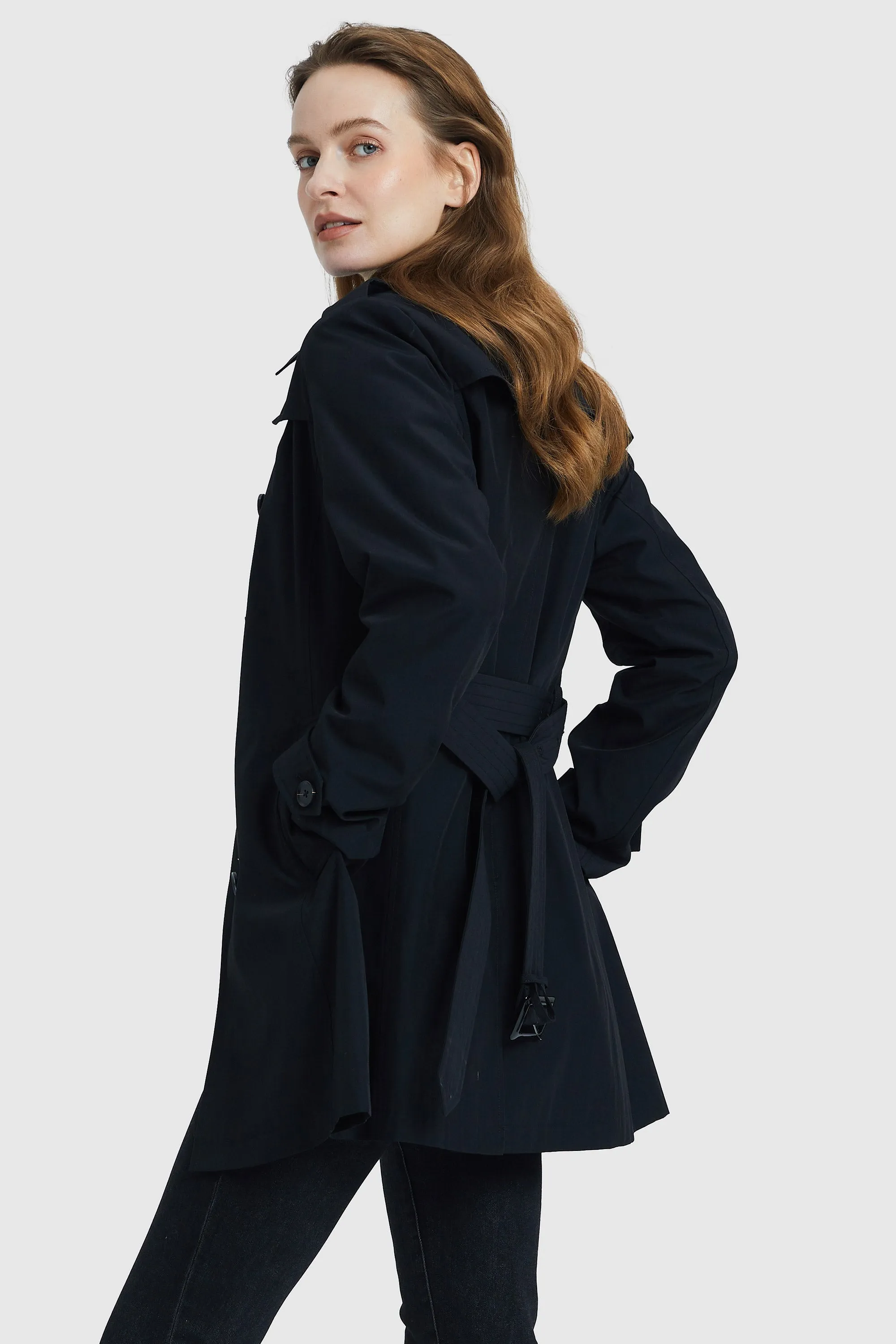 Windproof Classic Slim Belted Trench Coat