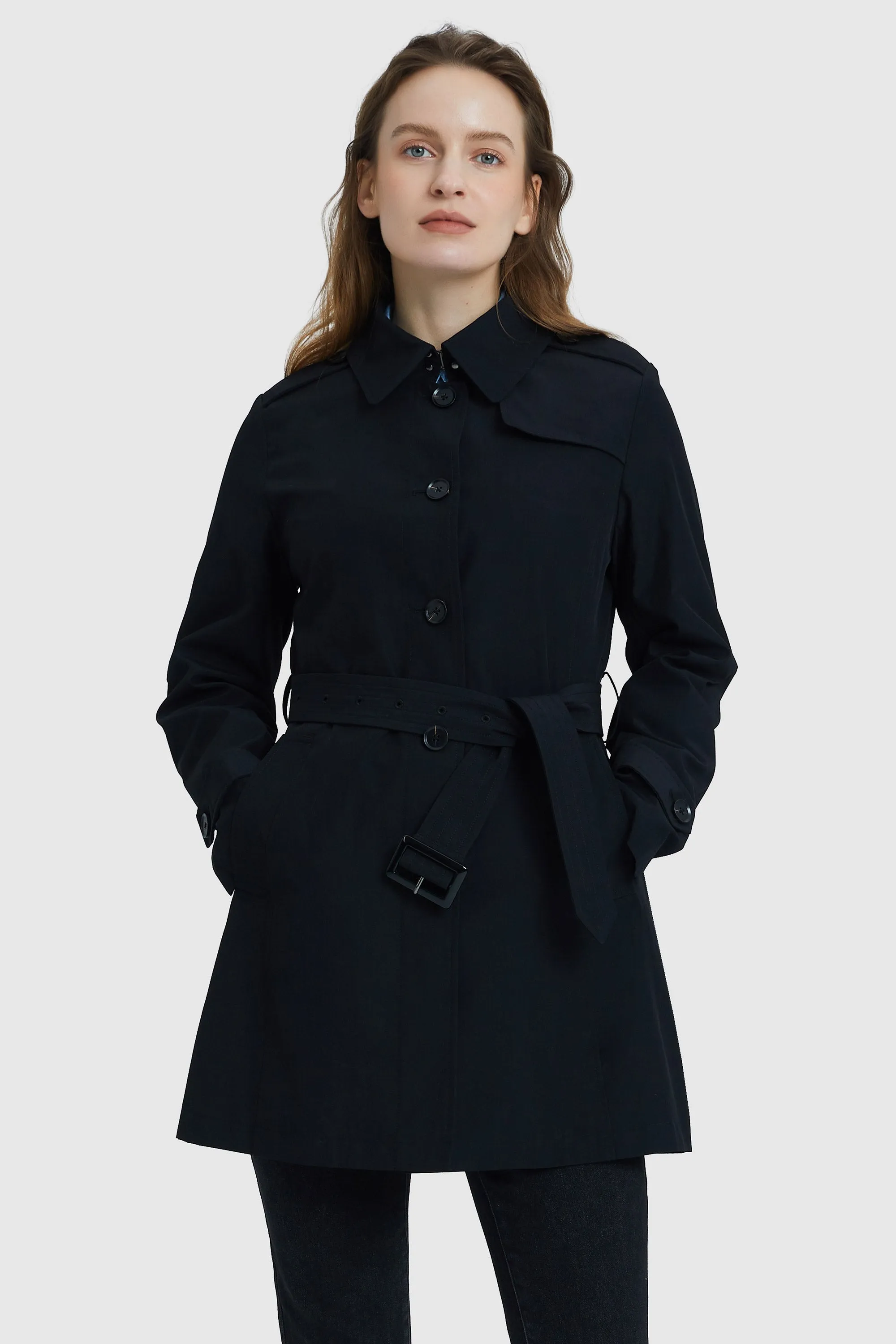 Windproof Classic Slim Belted Trench Coat