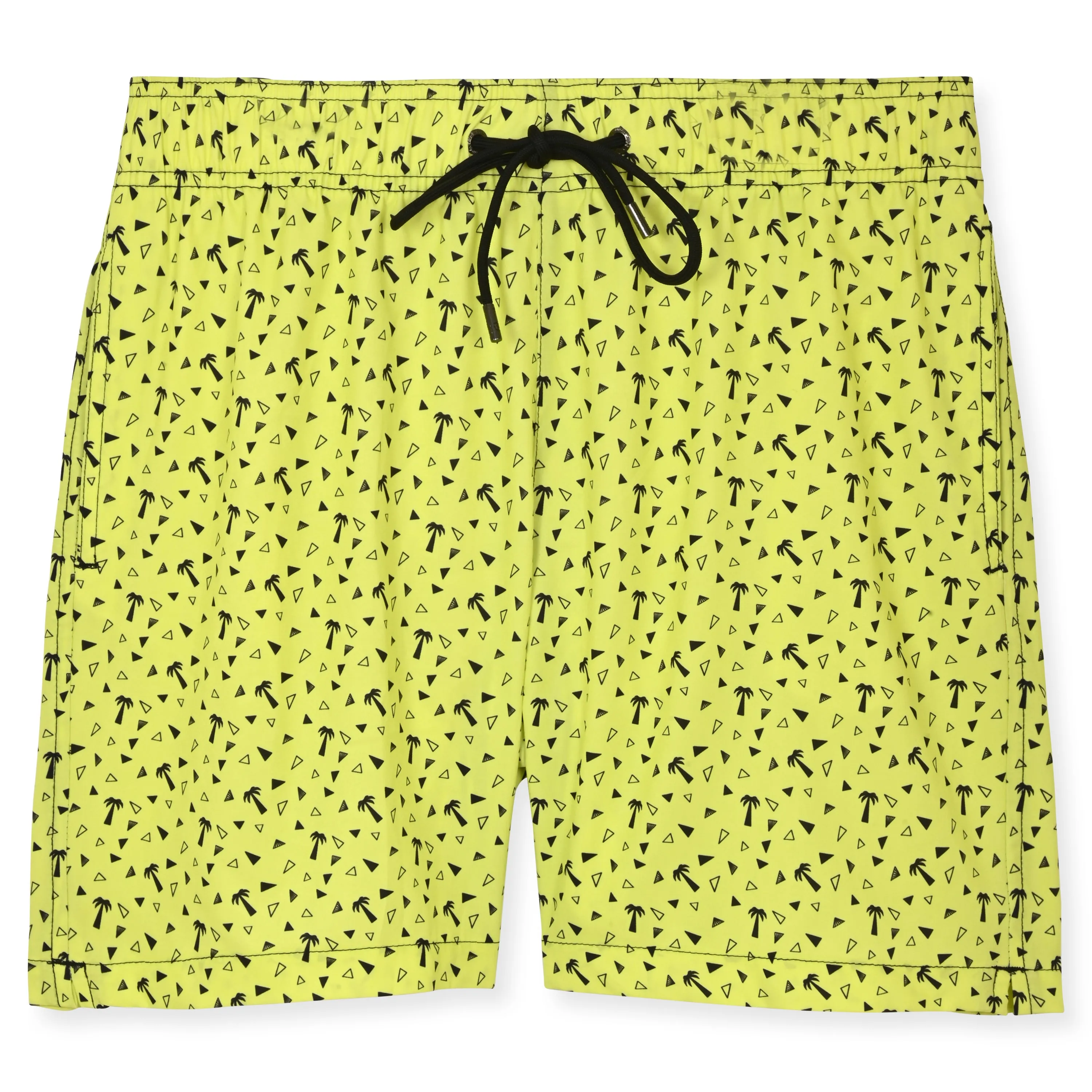 Yellow Abstract Palms Swim Trunk