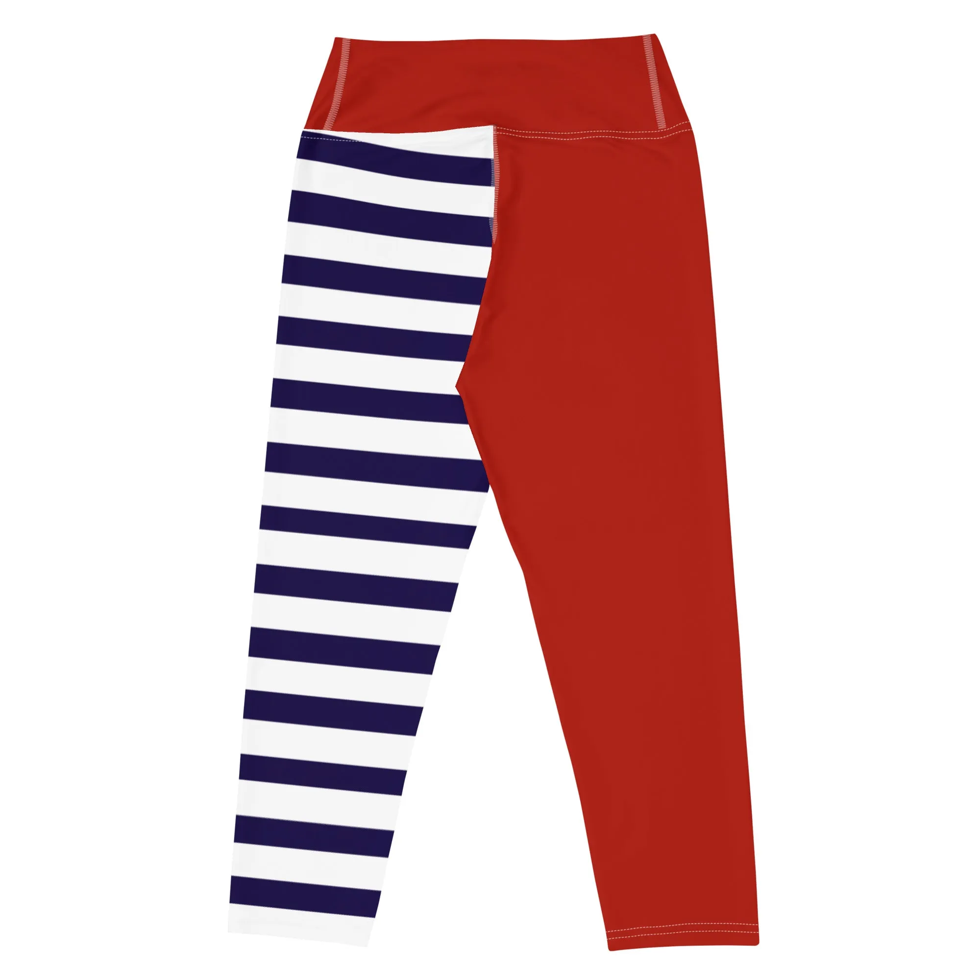 Yoga Capri Leggings Red, White and Blue